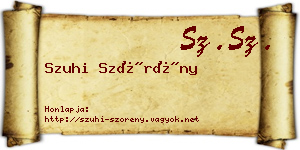 Szuhi Szörény névjegykártya